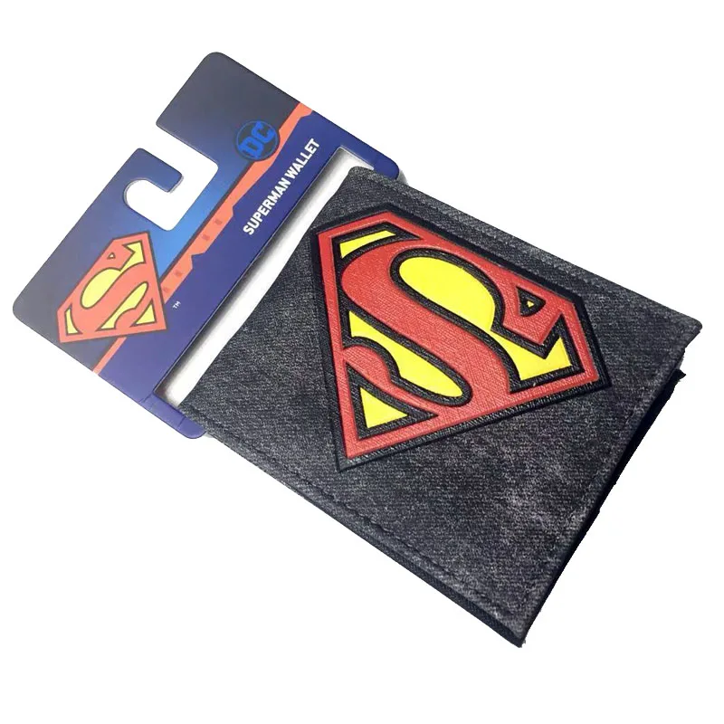 Бэтмен/Супермен мультфильм кошелек с символикой комиксов Мужские Двойные Бумажник с держатель для карт/монет карман - Цвет: 04
