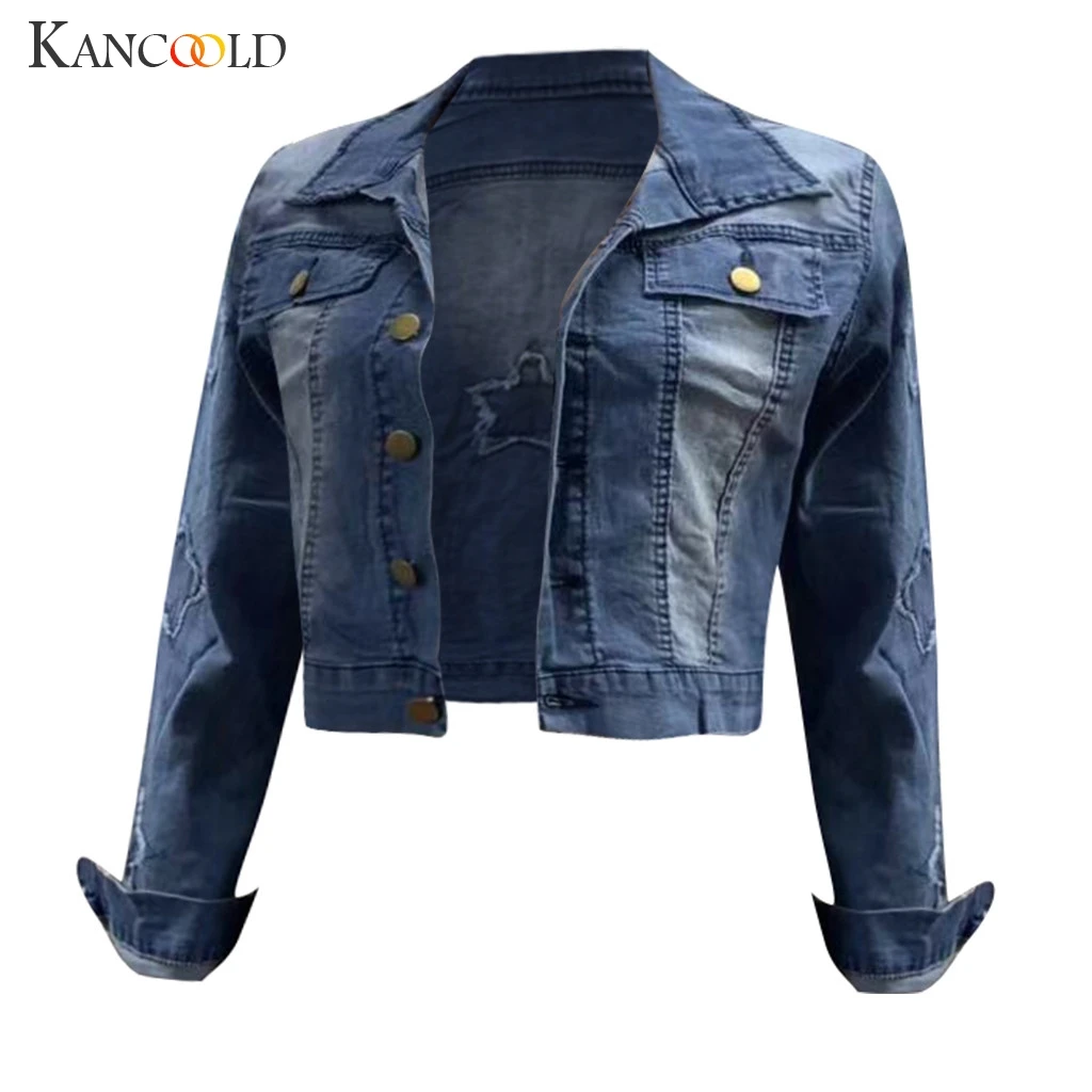 KANCOOLD пальто для женщин с принтом короткая джинсовая куртка Женская Повседневная уличный стиль на пуговицах пальто Новые пальто и куртки для женщин 2019AUG13