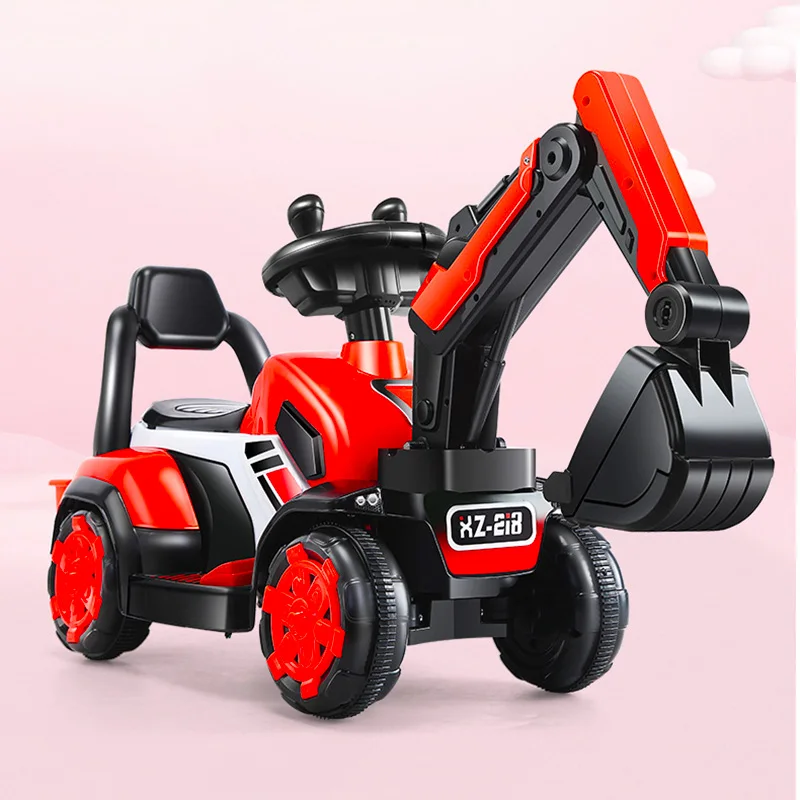 Детские четырехколесные экскаваторы тракторы Rideable Игрушки для мальчиков строительная техника для детей на открытом воздухе внедорожный автомобиль дорожные Инструменты подарки - Цвет: Red