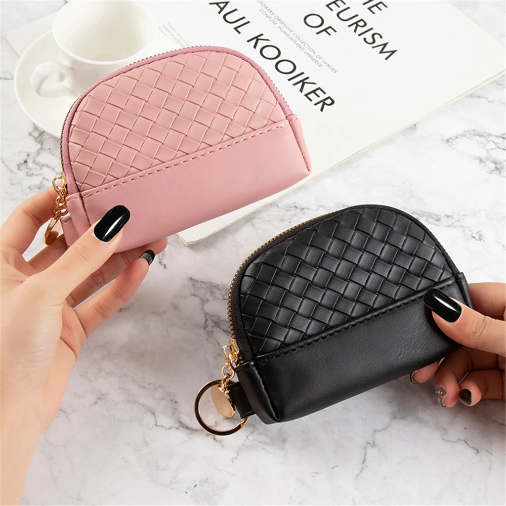 Mini Cartera de piel sintética para mujer, monedero con cremallera|Monederos| - AliExpress