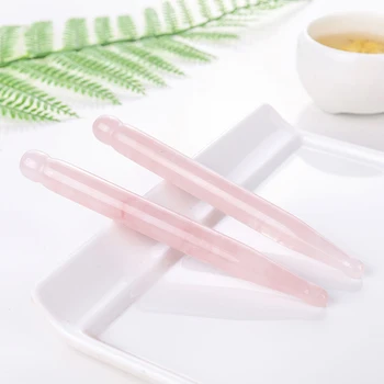 

Natural rose quartz Jade Gua Sha Scraping Face Massage Wand Acupuncture Points Pen Massage Stick Facial Beauty Tool