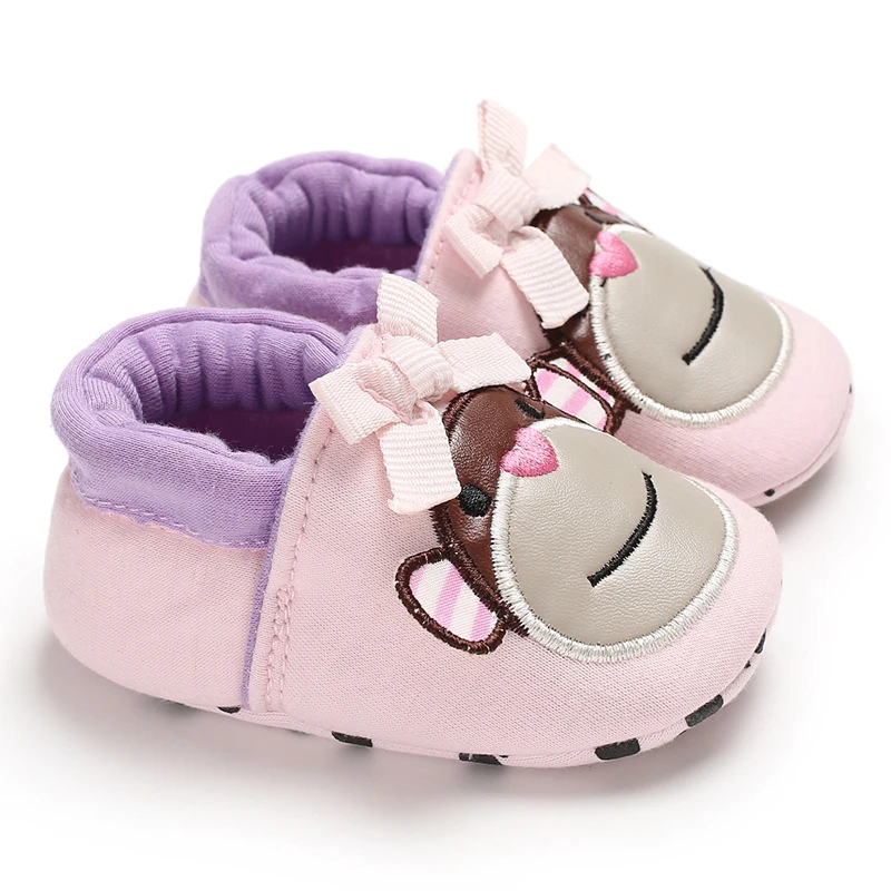 Зимняя Теплая обувь для новорожденных и малышей модные мягкие хлопковые От 0 до 2 лет с большой обезьянкой для мальчиков и девочек, носки для малышей