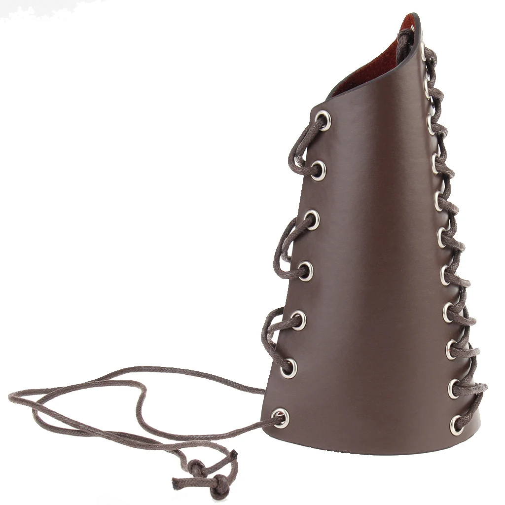 Knight Style Wide PU Leather Adjustable Cross Strings Arm Bracer Arm Guard for Women Men