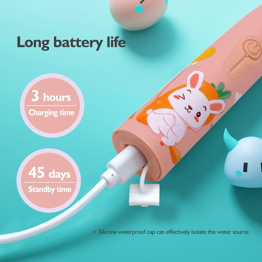 Electric Toothbrush Electric Toothbrush for Children 6 Heads Baby Sonic Tooth Brush Teeth Whitening Toothbrush Soft Bristle Kids Oral Hygiene