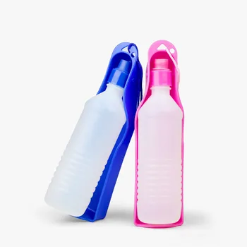 250/500ml Dog Water Bottle Feeder With Bowl Plastic Portable Water Bottle Pets Outdoor Travel Pet Drinking Water Feeder 1