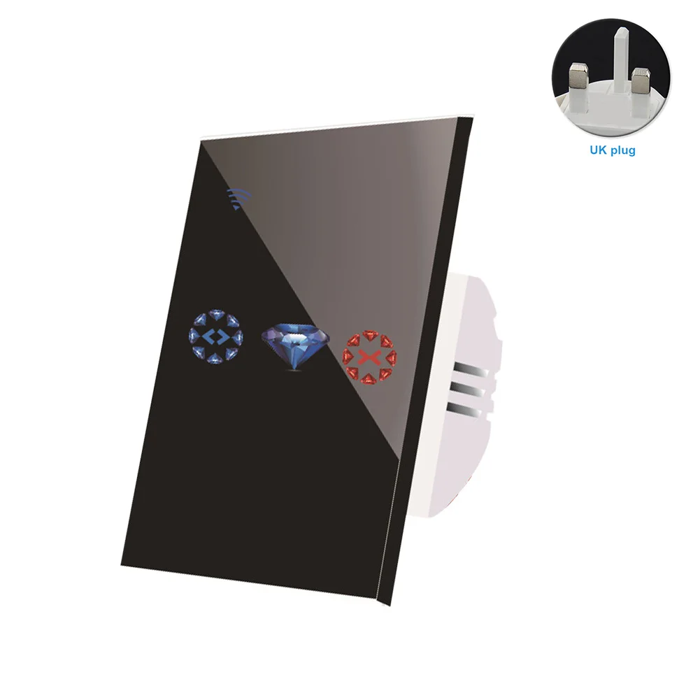 Home Touch Control Smart Curtain Switch Blind Button Electric Garage Roller Shutter Living Room Bedroom Wifi Panel Mobile Phone