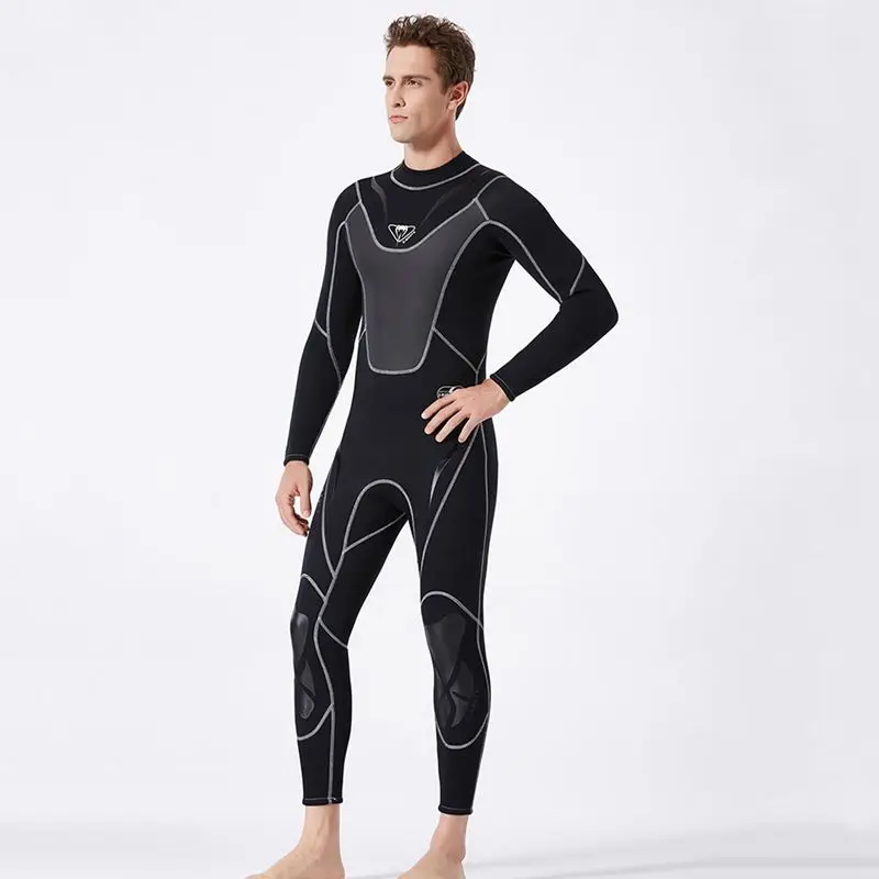 Dive＆Sail Black Full-Body Men 3Mm Neoprene Wetsuit Surfing Swimming Diving Suit Triathlon Wet Suit For Cold Water Scuba Snorkeli