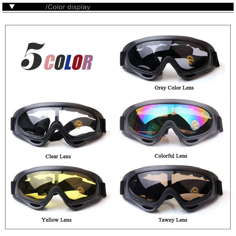 

Outdoor Cycling Goggles X400 Motorcycle Tactical Glasses CS Impact Goggles Winter Outdoor Ski Eyeglasses