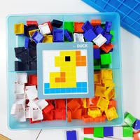 Montessori Mosaic Puzzle Toys Mushroom Nail Puzzle DIY Puzzle Blocks Set Creative Jigsaw Board Children Education Learning Toys 1
