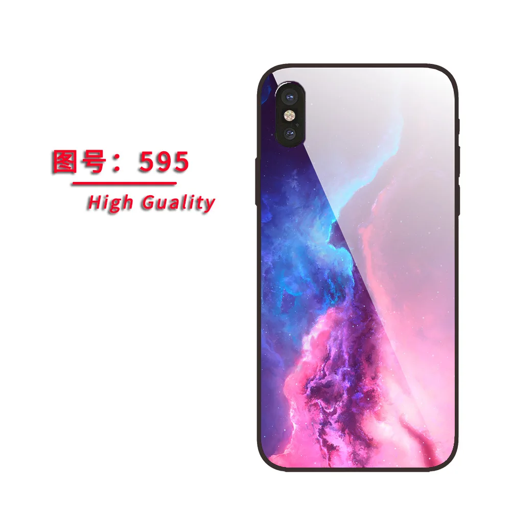 Для One Plus 6 7 Pro чехол для телефона звездное небо закаленное стекло Coque грязеотталкивающая крышка всесторонний защитный чехол - Цвет: Многоцветный