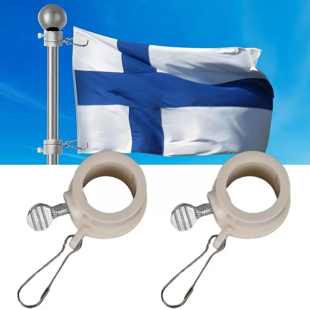 Flag Pole Rings 360 Degree Rotating Flagpole Flag Mounting Rings Inch Fixed Wrap With For 1 Hook Diameter E6K5