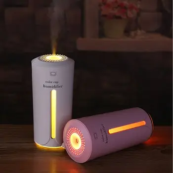 

230ML Portable Cup Shape Air Humidifier Moistener HumidifierAir Noiseless Colorful Night Light Mist Maker for Car Home Office