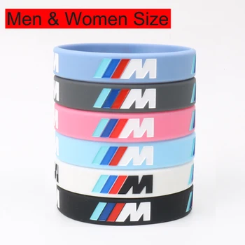 

Hot Sale 2pcs Logo Engrave Fashion Bracelets Sport M Power Black Silicone Wristband BMW Club Fans M3 M5 M6 Series 7 Colors Gifts