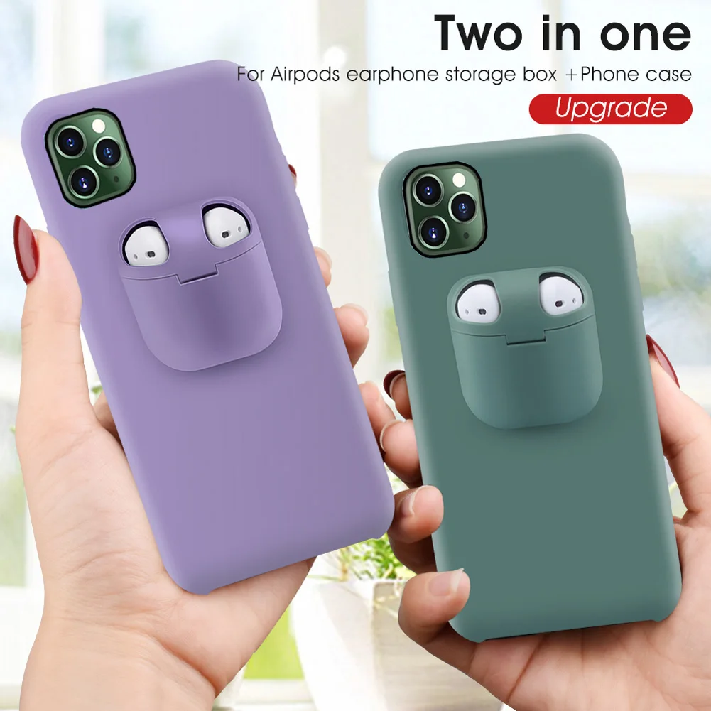 Luxury Liquid Phone Case With For Airpods iPhone 11 Pro Max Xs XR Silicone AirPod Holder Air Pods Cover |