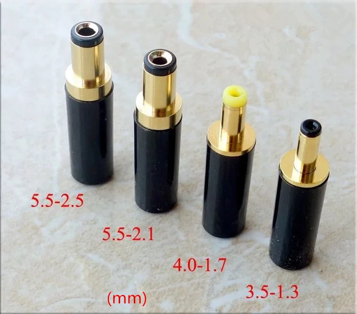 

Free Shipping 1PCS Copper Plated Gold 5.5*2.5/5.5*2.1mm 4.0*1.7mm 3.5*1.3mm DC Power Plug Jack for Linear Power Output Line DIY