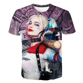 

Suicide Squad boys and girls HAHA T Shirt 3D Print Harley Quinn Joker Shirt Summer O-Neck Casual Tops children Tee tshirt 2020 n