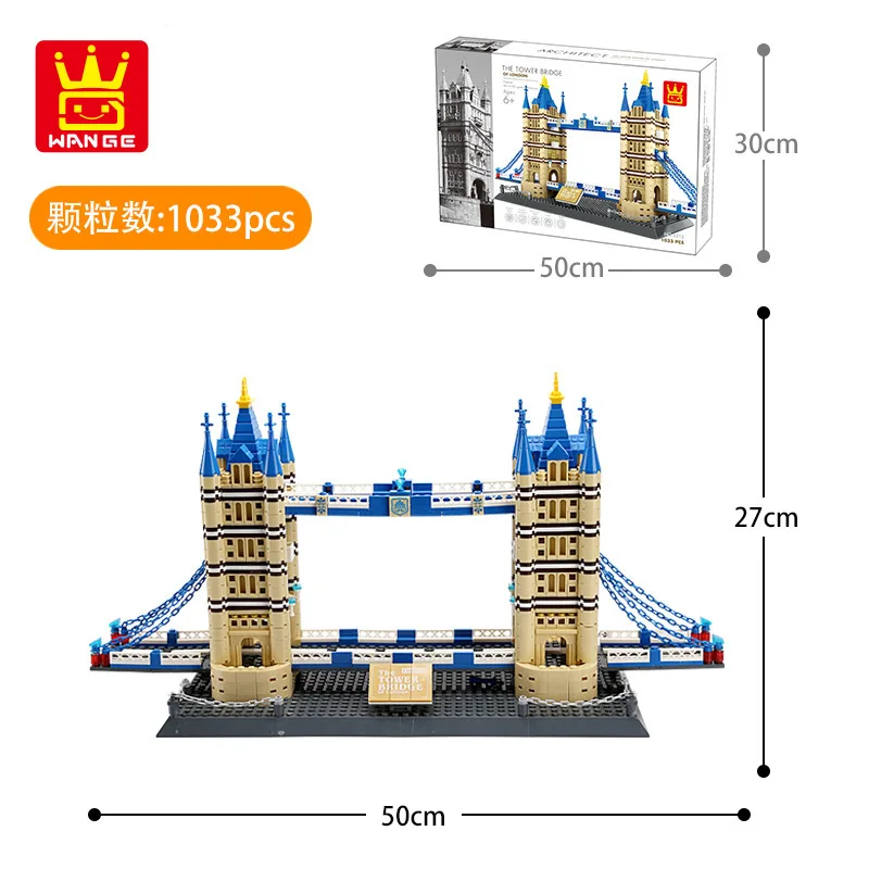 

Wange 2017 Twin Towers London shuang zi qiao Leaning Tower World Architecture Series Assembled Building Blocks Puzzle Toy