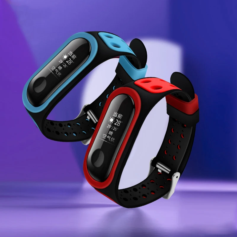 Для mi Band 4 ремешок силиконовый ремешок на запястье для Xiao mi band 3 4 умный Браслет сменный Браслет Двойная Пряжка цвета ремни