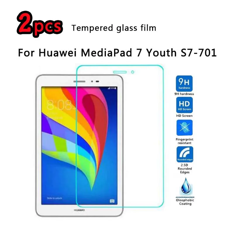 Защитная пленка 9H для Huawei MediaPad 7 Youth 2 шт. защитная экрана планшета S7 701 Вт