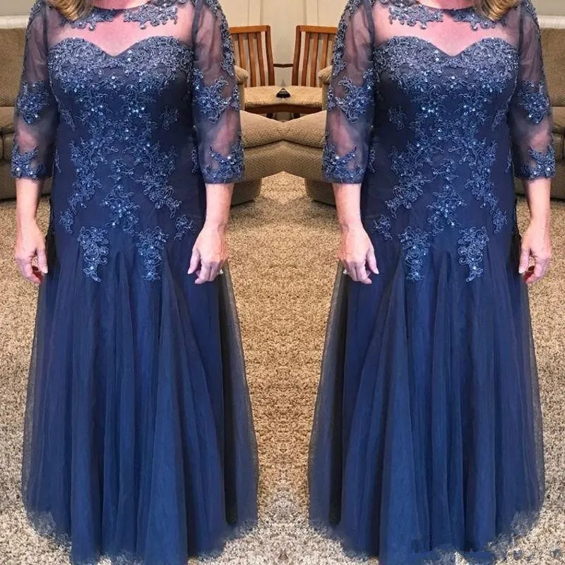 

Fashion Mermaid Dark Red Mother of the Bride Dresses 2020 Long Sleeve Appliques Beaded Jewel Mother's Dresses Sexy Evening Dress