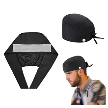 

Working Cap Sweatband Bouffant Turban Hat Button Tie Back Adjustable Sweat Strip Cotton Breathable Nursing Headband Bouffant Hat