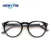 Blue Light Blocking Reading Glasses Spring Hinge Fashion Color Printing Round Frame Men and Women Reader 0.5 1.75 2.0 3.0 4.0 3