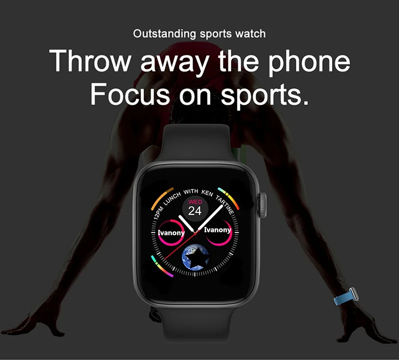IWO Lite Pro полный сенсорный экран умные часы с монитором сердечного ритма напоминание о звонках фитнес-трекер для IOS Android VS W34