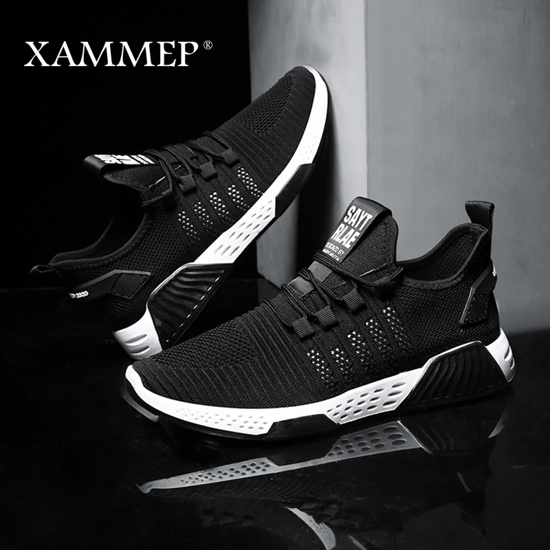 Кроссовки Xammep мужские сетчатые дышащие лоферы плоская подошва без застежки