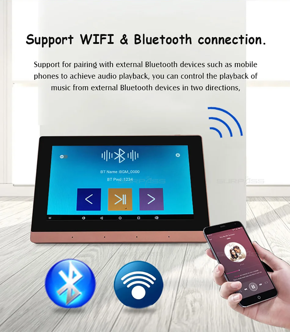 Bluetooth Wall Amplifier WIFI Wireless + Wired Network Background Music Home Theater Amplifiers Audio Amplificador Google Play voltage controlled amplifier