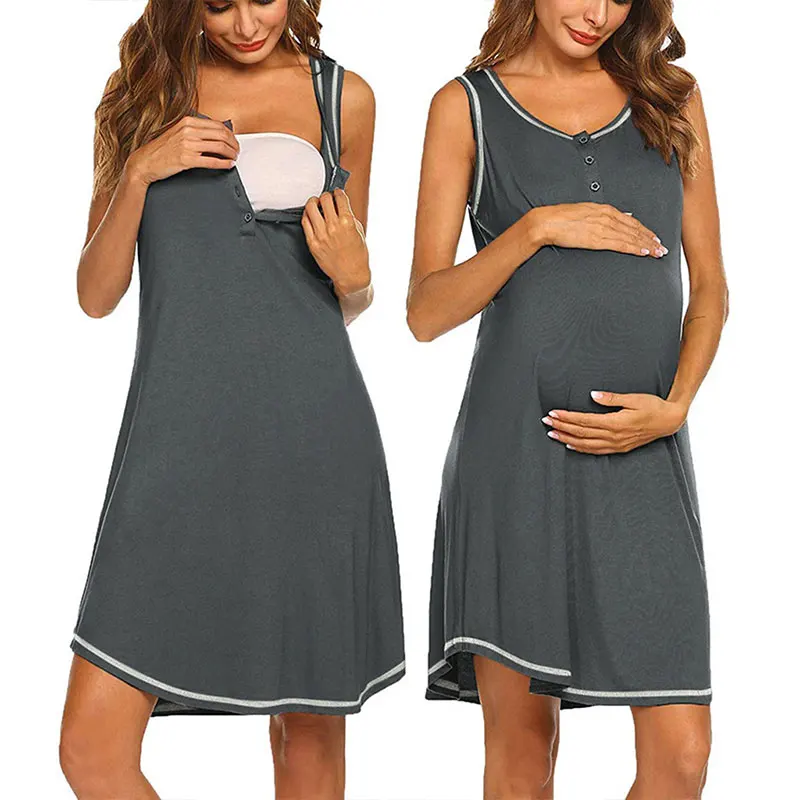 Fashion lady multi-function mother pregnancy breastfeeding skirt Casual Knee Length Pregnant Dress Soft Mama Pregnancy Clothing