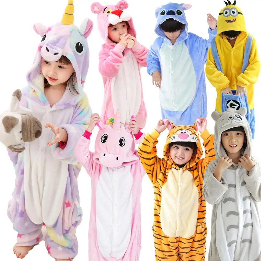 

Warm Flannel Pajamas Set Kids Winter Sleepwear Kigurumi Unicorn Pikachu Giraffe Animal Pyjama Boys Onesies Girl Pajama Set