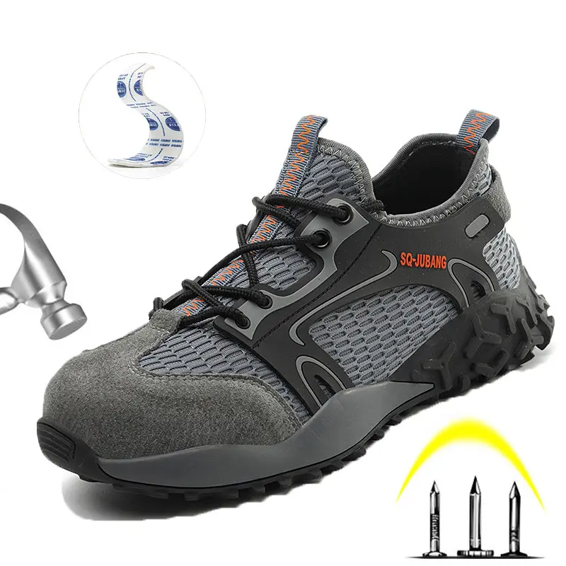 

Safety Work Shoes Breathable Mesh Safety Shoes Men's Light Anti-Puncture Smash-Proof Safety Shoes Steel Toe Protective Shoes