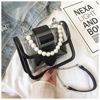 

Bags for Women 2020 Summer Fashion Pearl Chain Crossbody Bag Sac A Main Femme Transparent Bag Women Handbags Designer Bag