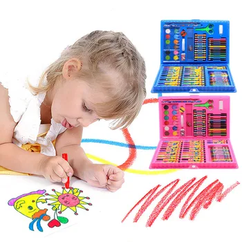 

86pcs Children Kids Colored Pencil Artist Kit Painting Crayon Marker Pen Brush Drawing Tools Set Kindergarten Supplies