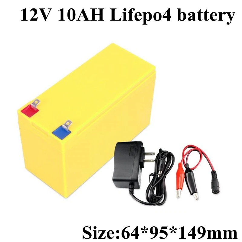 12v Dc мотор литиевая батарея 12v 10ah Lifepo4 аккумуляторная батарея с BMS для 12v медицинского устройства камеры Ebike+ 1A зарядное устройство
