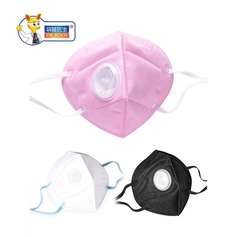 

DR.ROOS 3 pcs PM2.5 Anti Haze Mask condensing Breath valve children kids mouth mask N95 filter respirator Non-woven Mouth-muffle