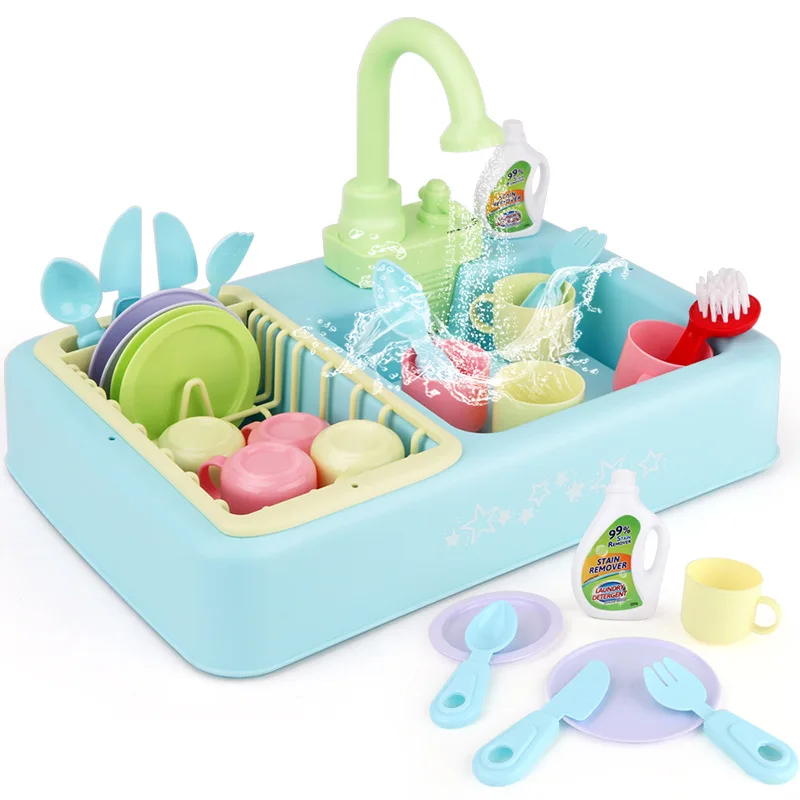 

Children Electric Kitchen Water Extractor Dishwasher GIRL'S Play House Cook Cycle Cooking Model Whether Gift