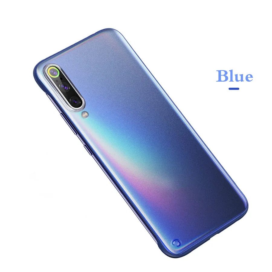 Blue Тонкий прозрачный матовый чехол для Xiaomi mi 8 9 SE 9T A2 A3 Lite CC9E чехол Red mi 6A 7 7A K20 Примечание 6 7 8 Pro жесткая задняя панель из поликарбоната - Цвет: Blue