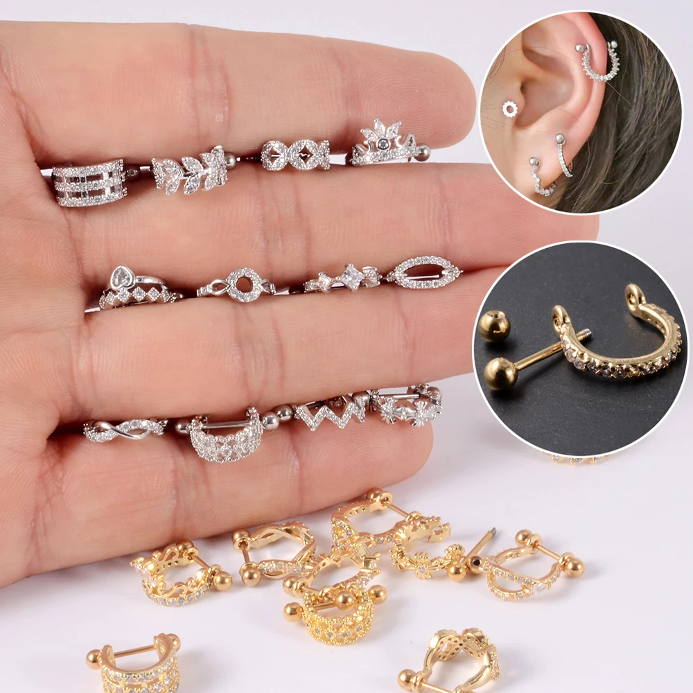 Stainless Steel Lobe Earrings Stainless Steel Barbell Piercing