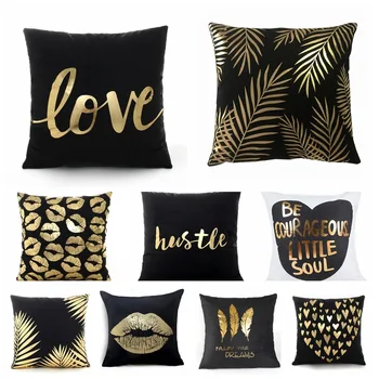 

Christmas black super soft velvet bronzing pillow lip bronzing pillow bronzing cushion decorative sofa pillowcase