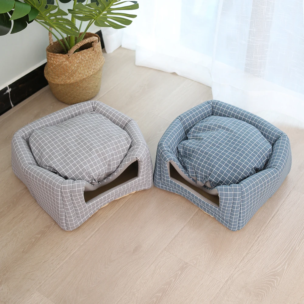 Foldable Fabric Pet Dog Cat Bed Soft Cone Shape Cat Pet Cat House Warm Sleeping Nest