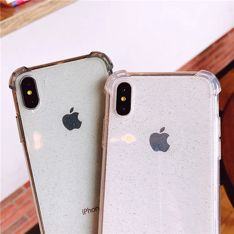 Блестящий прозрачный мягкий силиконовый чехол для Apple iPhone XS Max XR 7 8 Plus 6 6s X 10 7Plus Pro 360