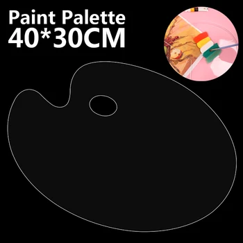 

1Pc Clear Acrylic Artist Paint Mixing Palette Makes Cleanup for Painting 40*30cm Mixing Watercolor Gouache Paint Palette
