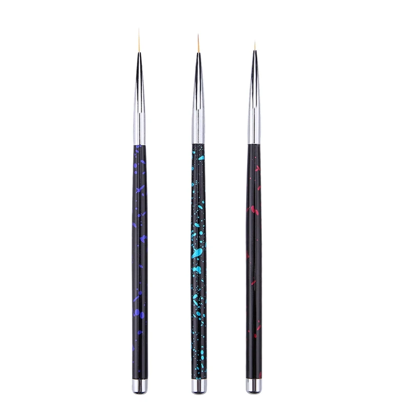 

3Pcs Nail Art Liner Brush Tassel Hook Line Pen Micro-Brush Set Drawing Flower Pen Pull Pen Nail Art Accessory
