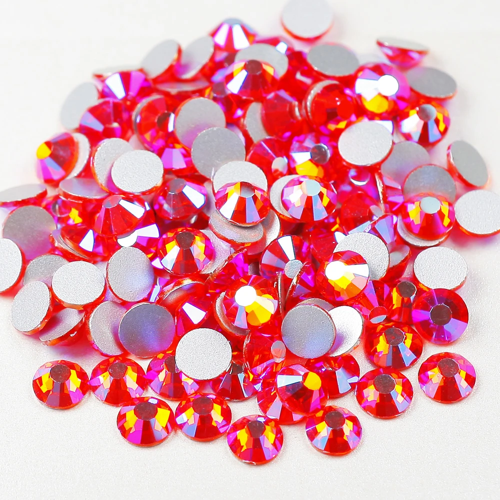 

2028 AAA Lead Free Hyacinth AB Rhinestones Orange AB Flat Back Rhinestone for Clothing Decoration Garment Glass Glitters Gem P50