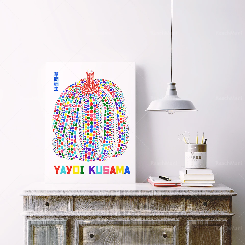 Yayoi Kusama Poster, Arte Giapponese, Stampa Astratta, Decorazioni Colorate, Zucca Kusama, Yayoi Kusama, Regalo Di Arte Della Parete, Po Di Alta Quali