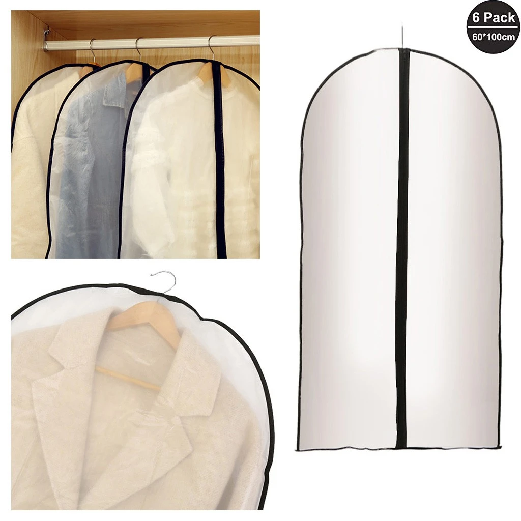 Cubierta ropa antipolvo cubre bolsa de abrigo prueba de polillas con cremallera PEVA prenda transparente bolsa de polvo para toda la ropa 2019|Fundas de ropa| - AliExpress