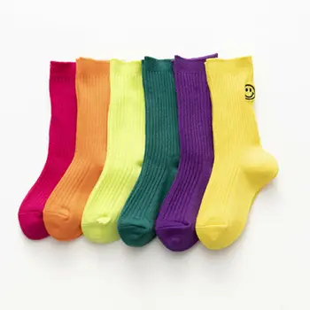 

Baby Socks Anti-Slip Infant Knee High Socks Cute Cotton Cheerful Face Newborn Baby Socks