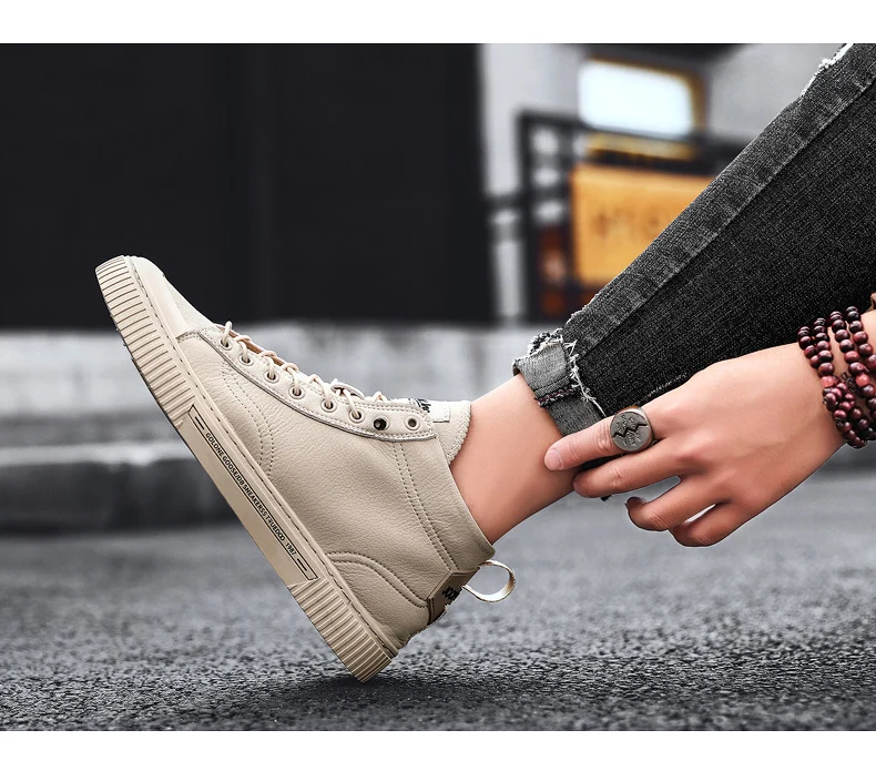 Уличные туфли; мужские высокие кроссовки; zapatillas hombre; Новая однотонная мужская обувь; повседневная кожаная обувь на шнуровке