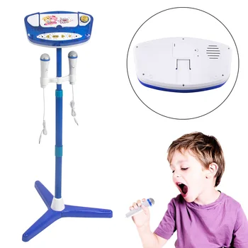 

Kids Karaoke Machine Stand Microphones Adjustable Music Toy with Bluetooth for Singing - Upgrade Type Blue(Motherboard Random)